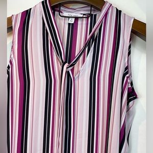 Ladies Nine West sleeveless, striped, top. Never worn, new, but no tag. Sz Med